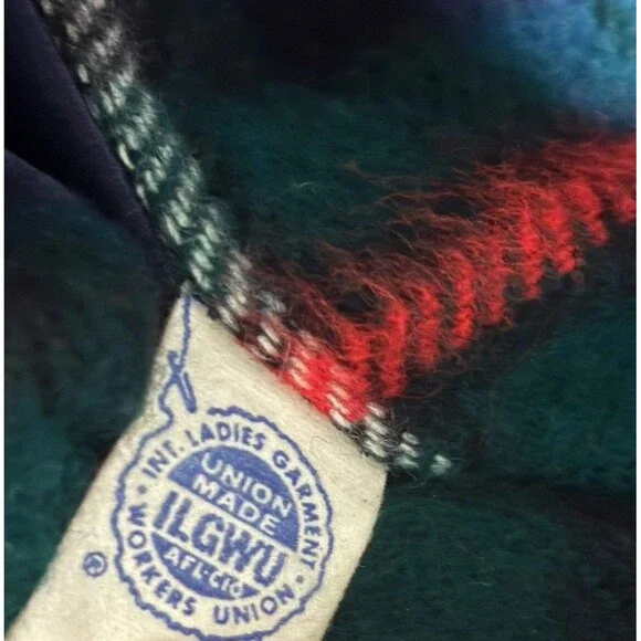 Vintage Union Made Navy Coat 1960s 70s Mod Blue Double Breasted Overcoat Twee - Picture 7 of 8